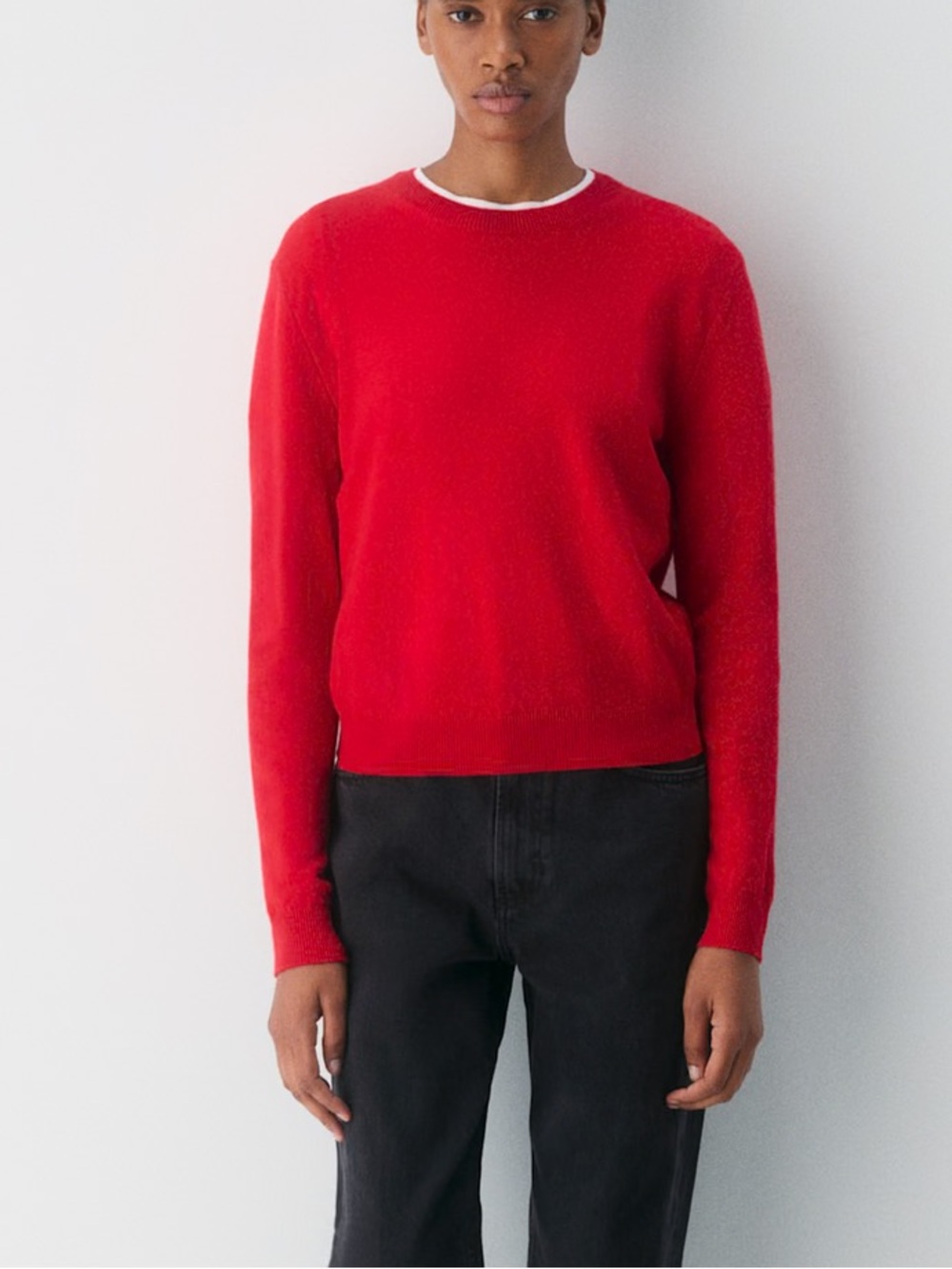 Aritzia Bare Cashmere Bloor Sweater in Flashing Red
